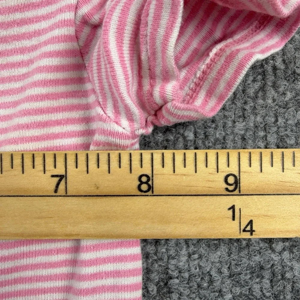 Carter's Romper Girls 3-6 Months Pink Striped Flower One Piece Bodysuit